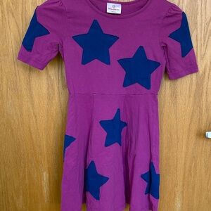 Hanna Andersson Magenta Dress with Navy Stars